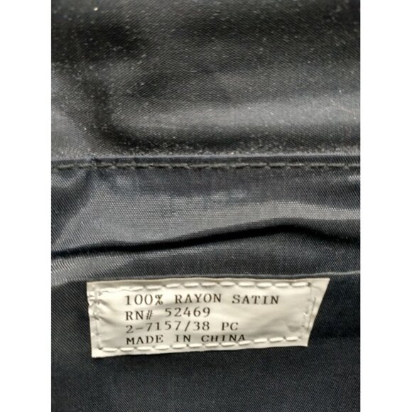 Vintage Black Rayon Satin Clutch Crossbody Purse with Bow & Snap Closure - Picture 2 of 11